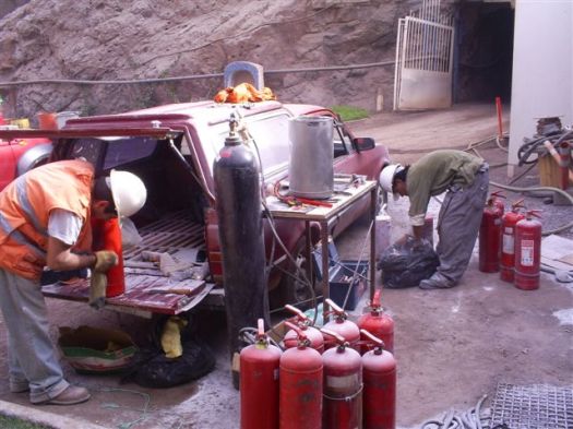 Call-Fire,  realiza el servicio.  Estas fotos corresponden a la Mina 21 