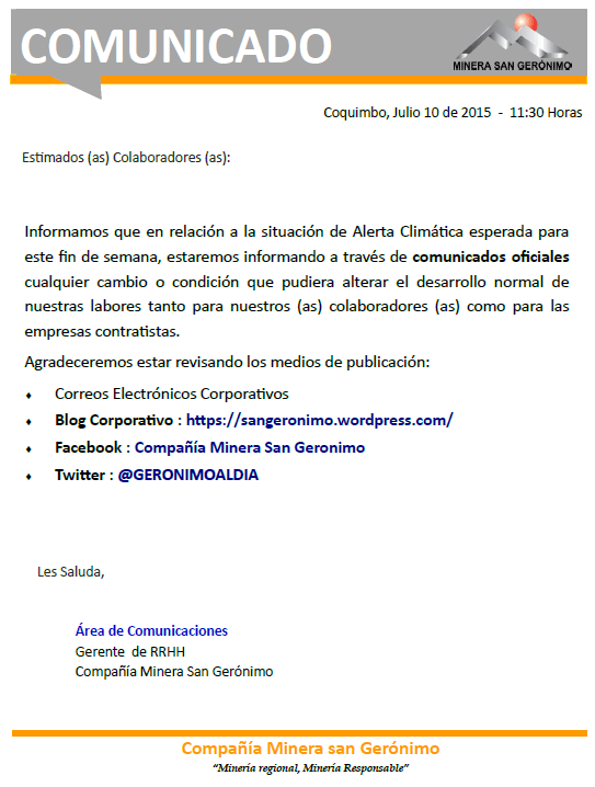 Comunicado 10.07.2015