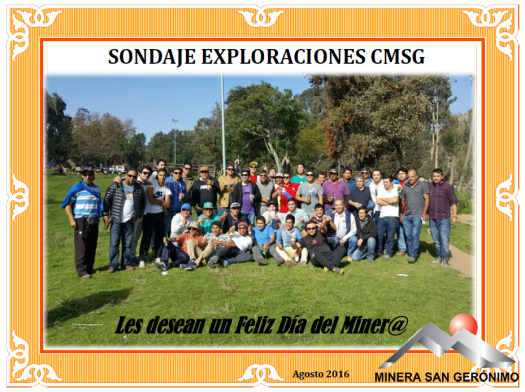 Saludo Sondaje -Exploraciones