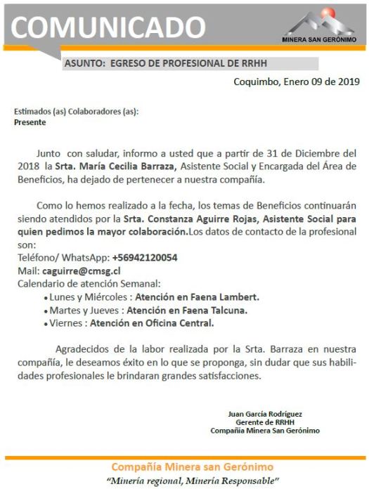 2019.01.09.comunicado - cambio en recursos humanos